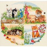 Купить недорого   Набор для вышивания Anchor "Cats And Seasons" 30*30см, MEZ Венгрия, PCE895  в интернет магазине Фэмили хобби